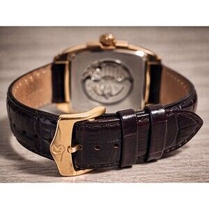 Bulova 97A103 Automatic 41mm Watch w/ White Skeleton Dial & Brown Leather Band